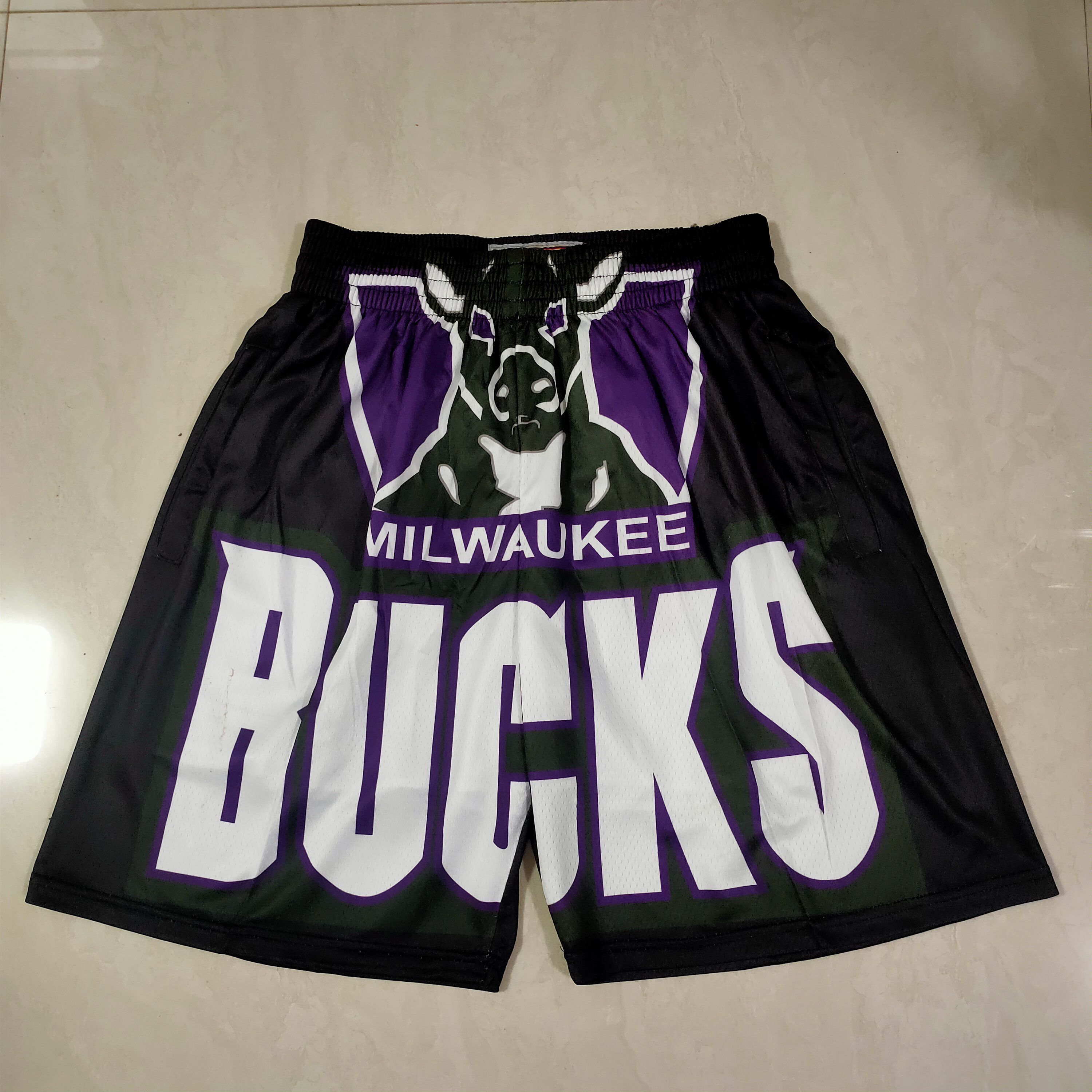 Men NBA 2021 Milwaukee Bucks Black Shorts